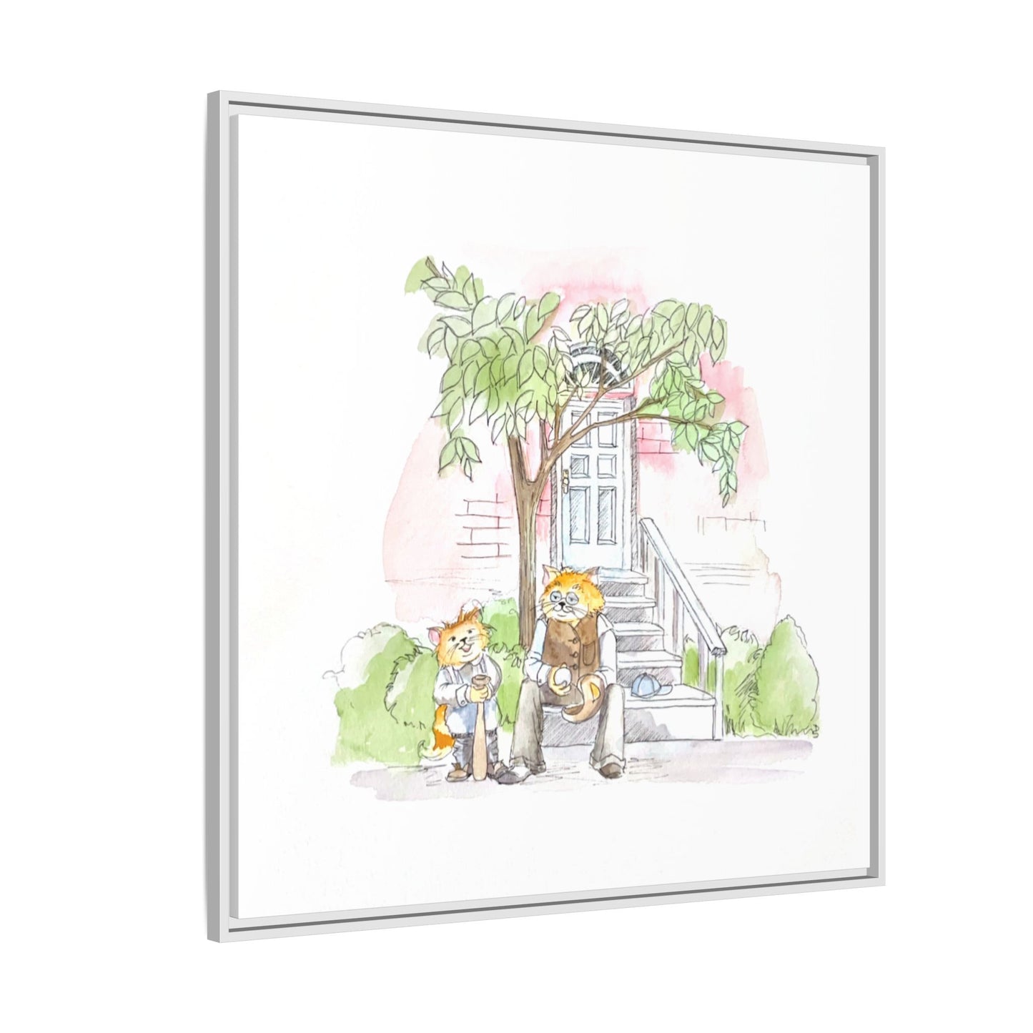 Kitty Fun Matte Canvas Framed