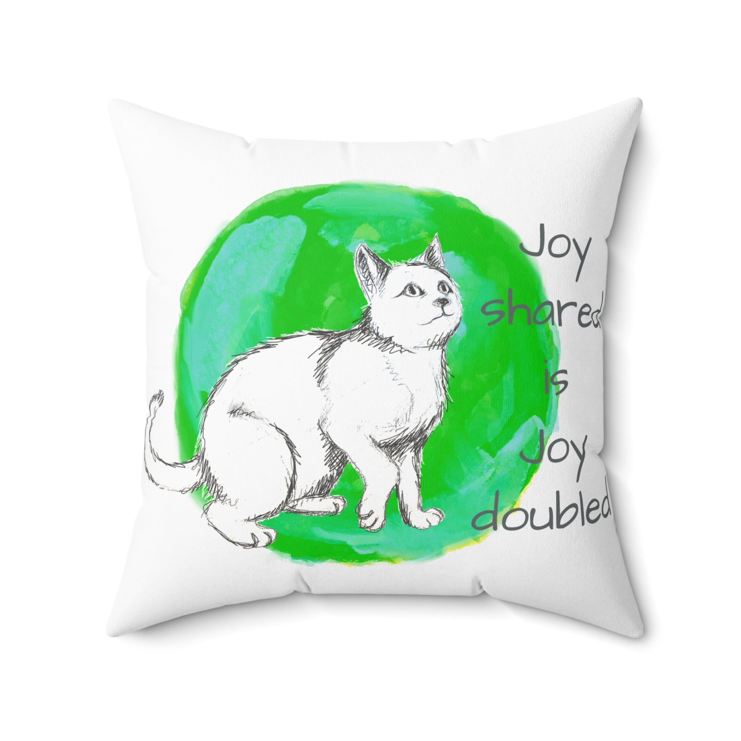 Colorful Cats & Dog Polyester Square Pillow Joy shared...