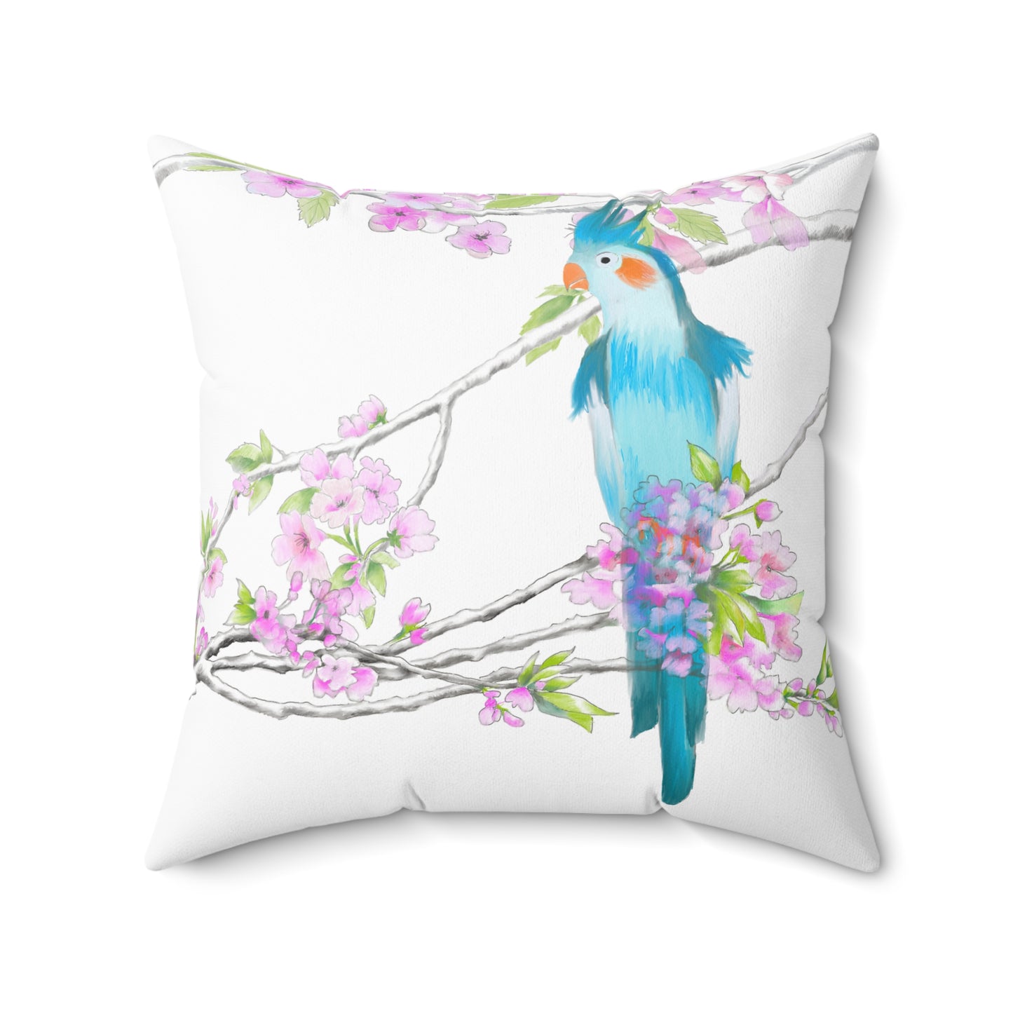 Jolly Birds Spun Polyester Square Pillow