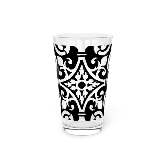 Scrollwork Pint Glass Black