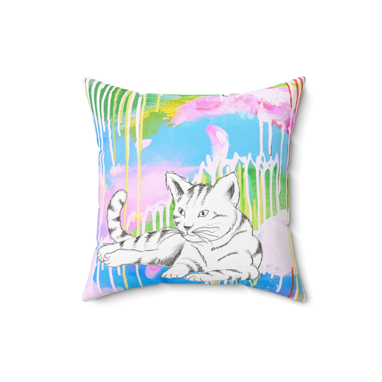 Pillows Polyester Square Kitty Fun