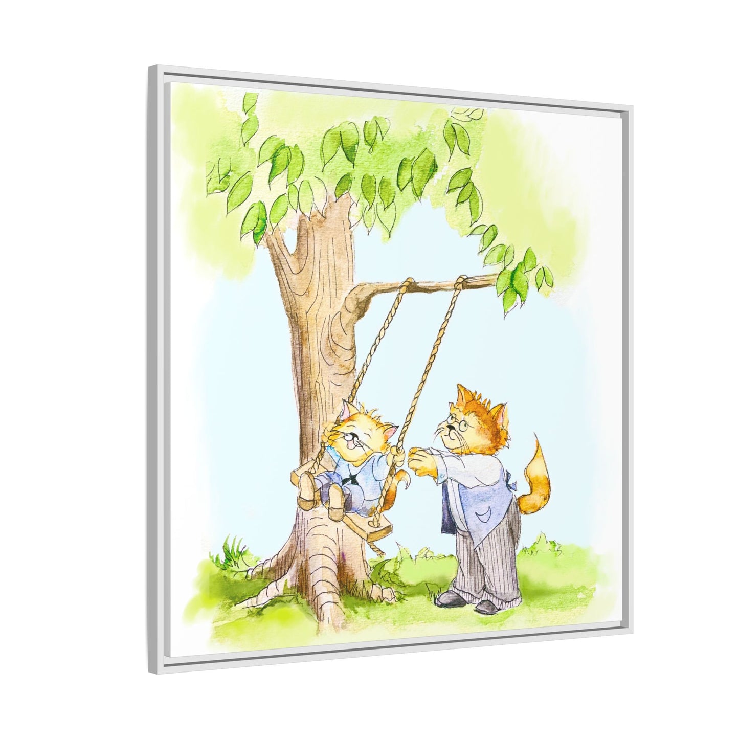 Kitty Fun Matte Canvas Framed