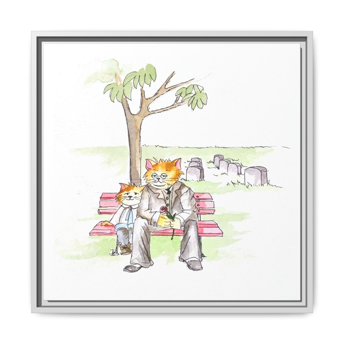 Kitty Fun Matte Canvas Framed