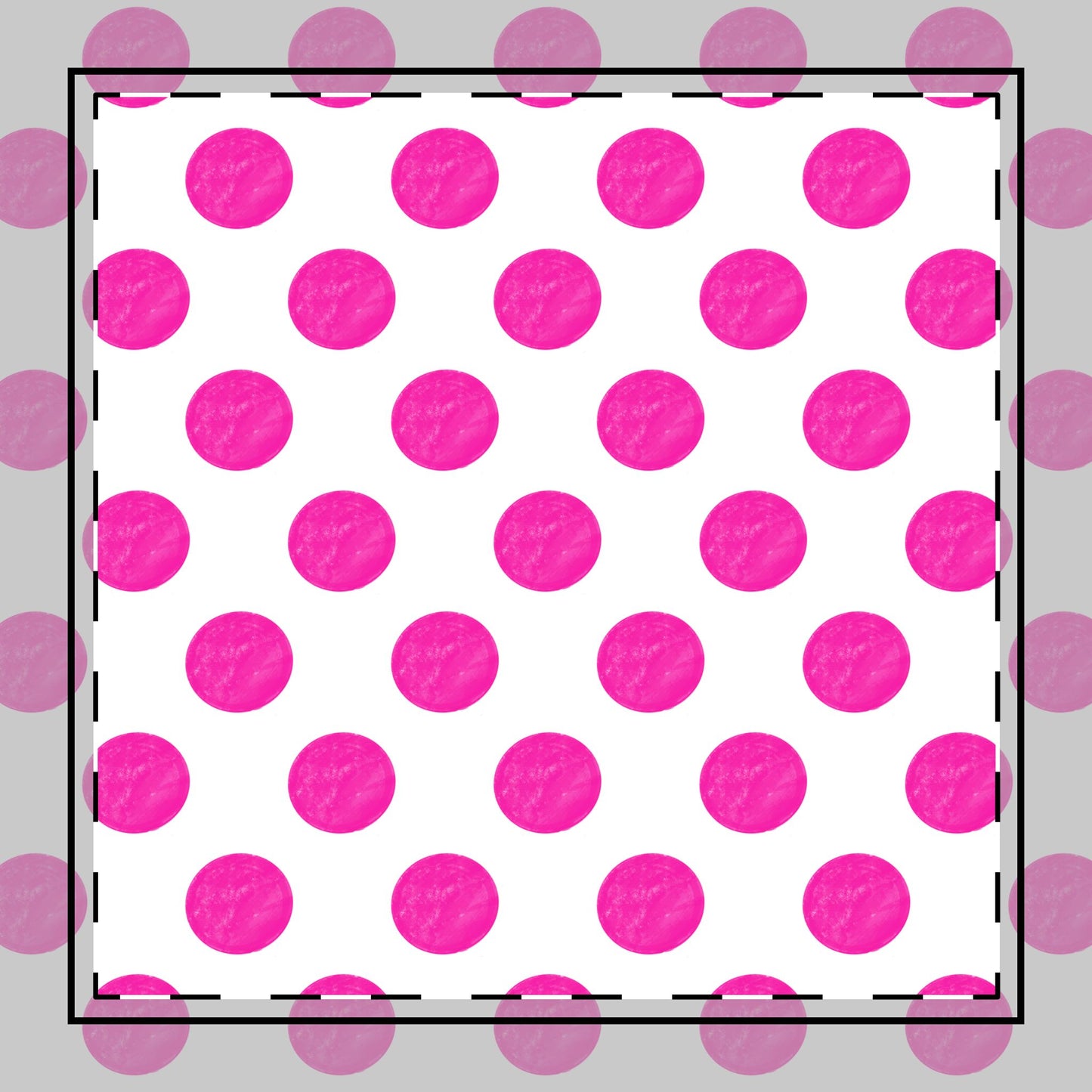 Polka Dot Poly Twill Napkin, Fushia, Bright White Fabric Background