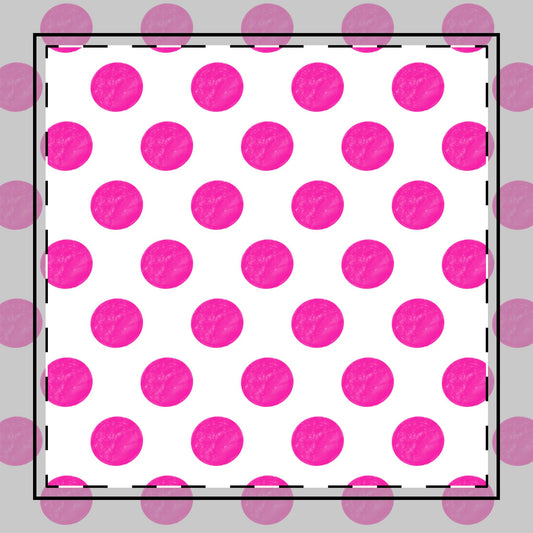 Polka Dot Poly Twill Napkin, Fushia, Bright White Fabric Background