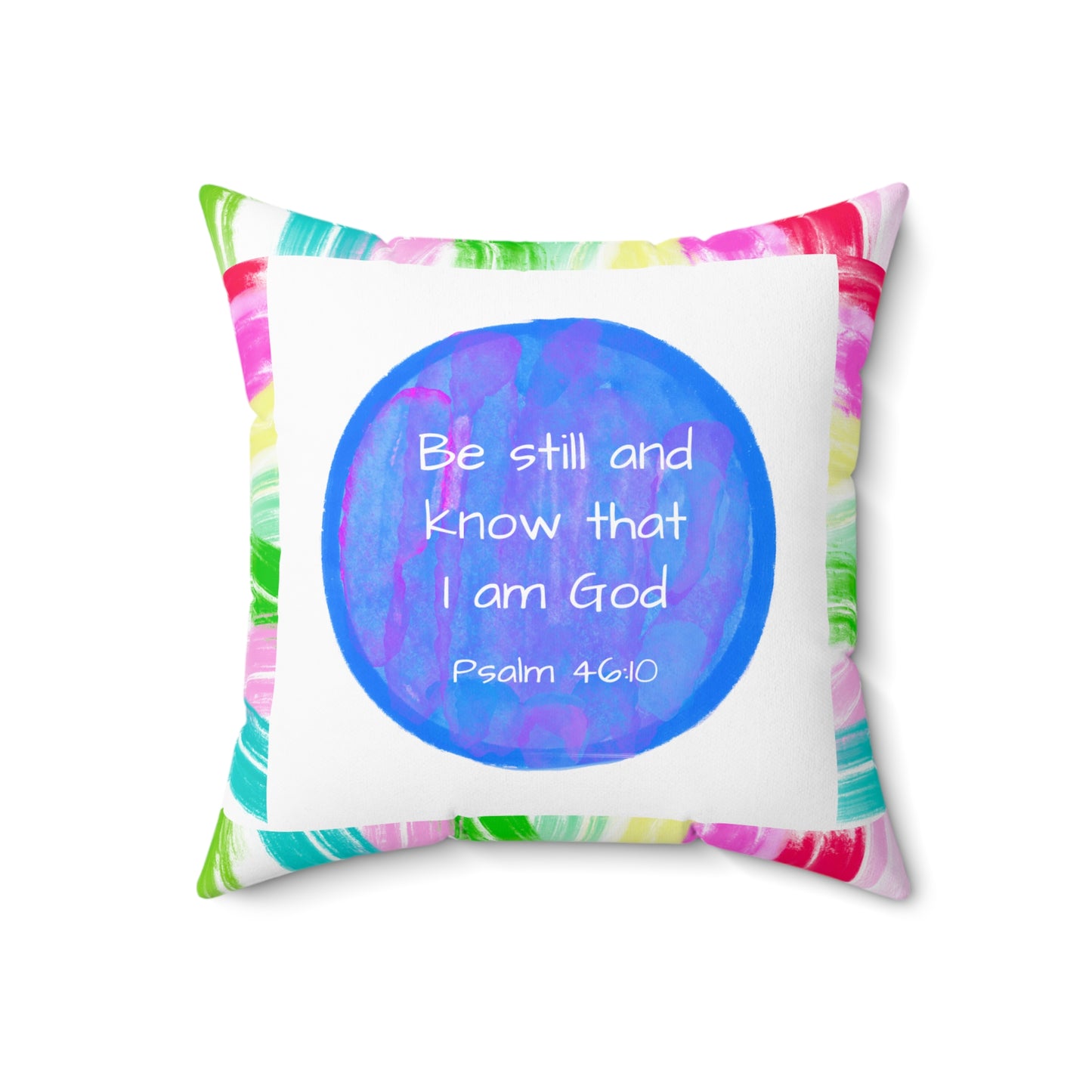 Mega Dot Polyester Square Pillow Be still and know that I am God Birds