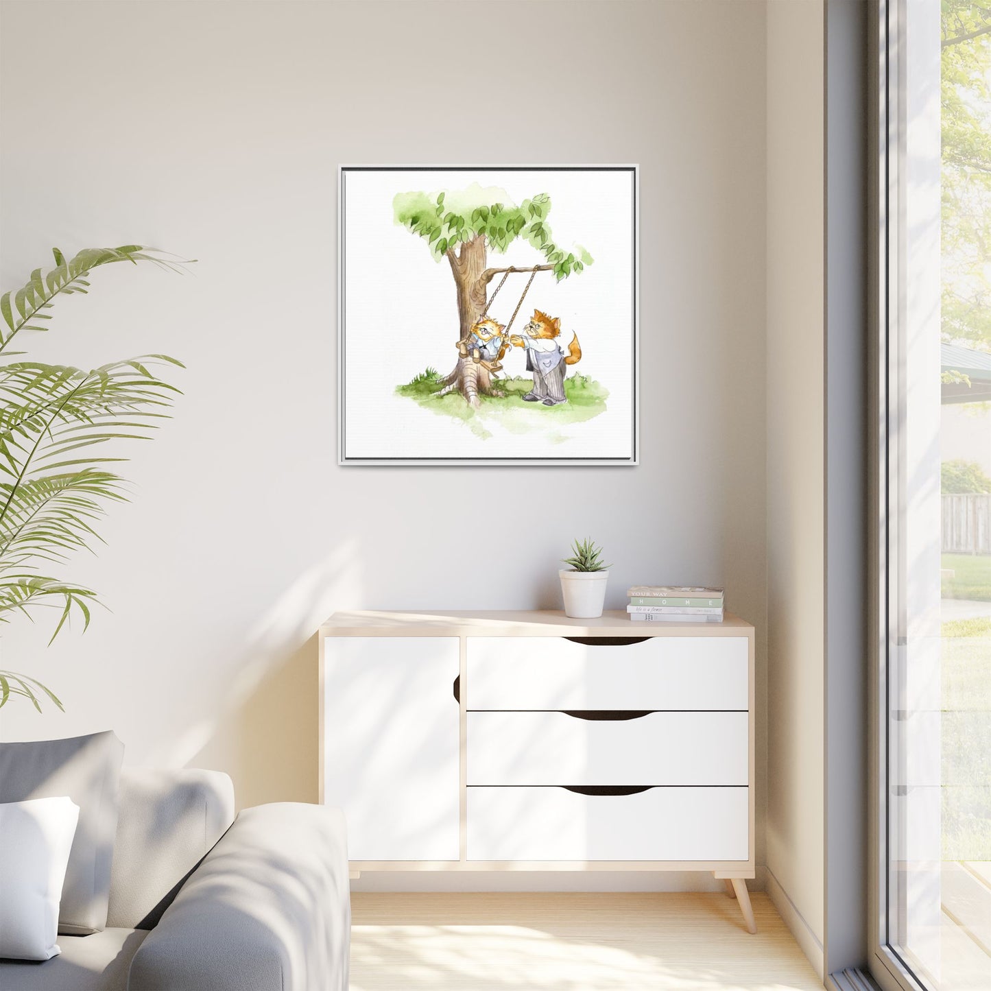 Kitty Fun Matte Canvas Framed