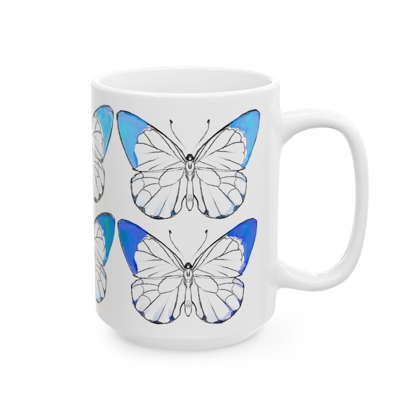Chroma Ceramic Mug, (11oz, 15oz) Blue
