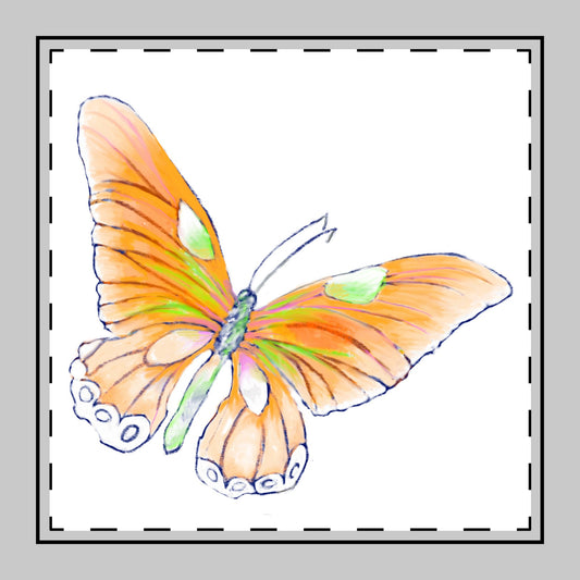 Butterfly Swing, Poly Twill Napkin, Orange, Bright White Background