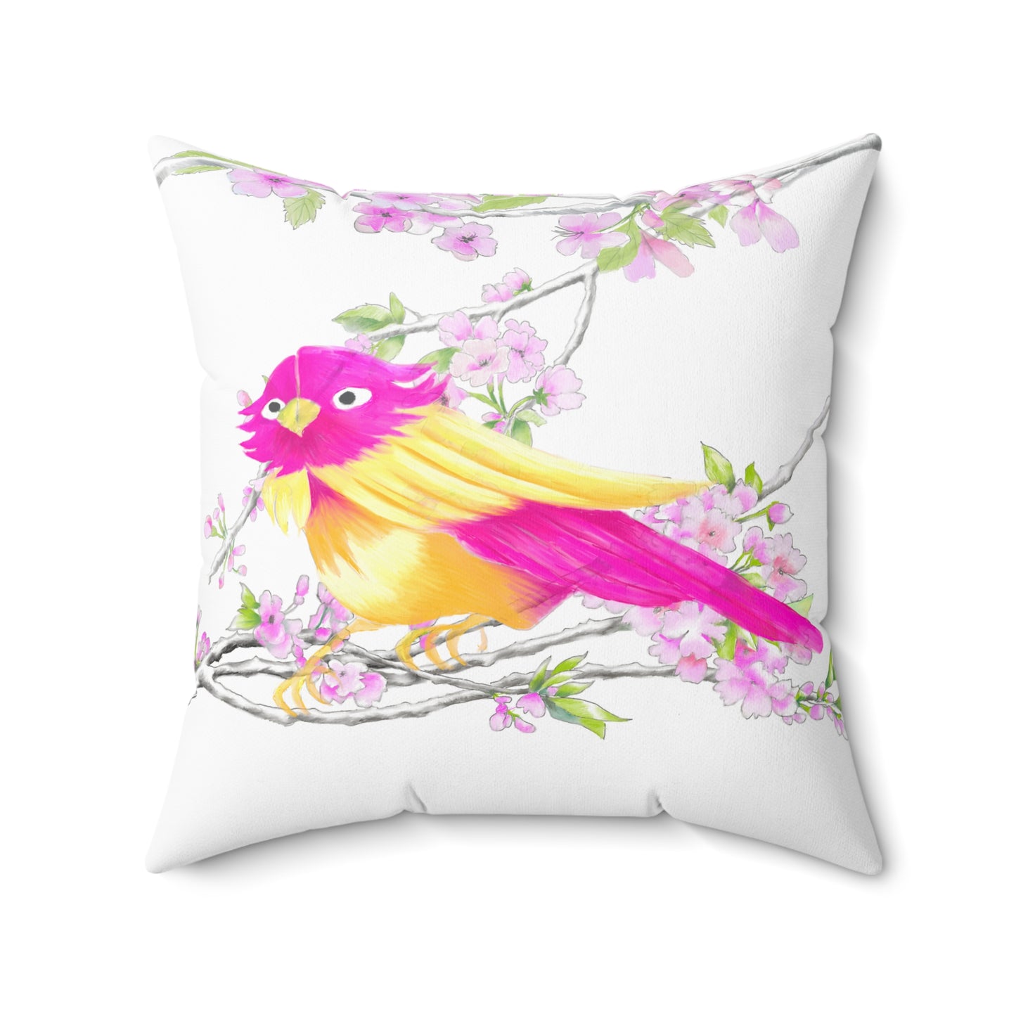 Jolly Birds Spun Polyester Square Pillow