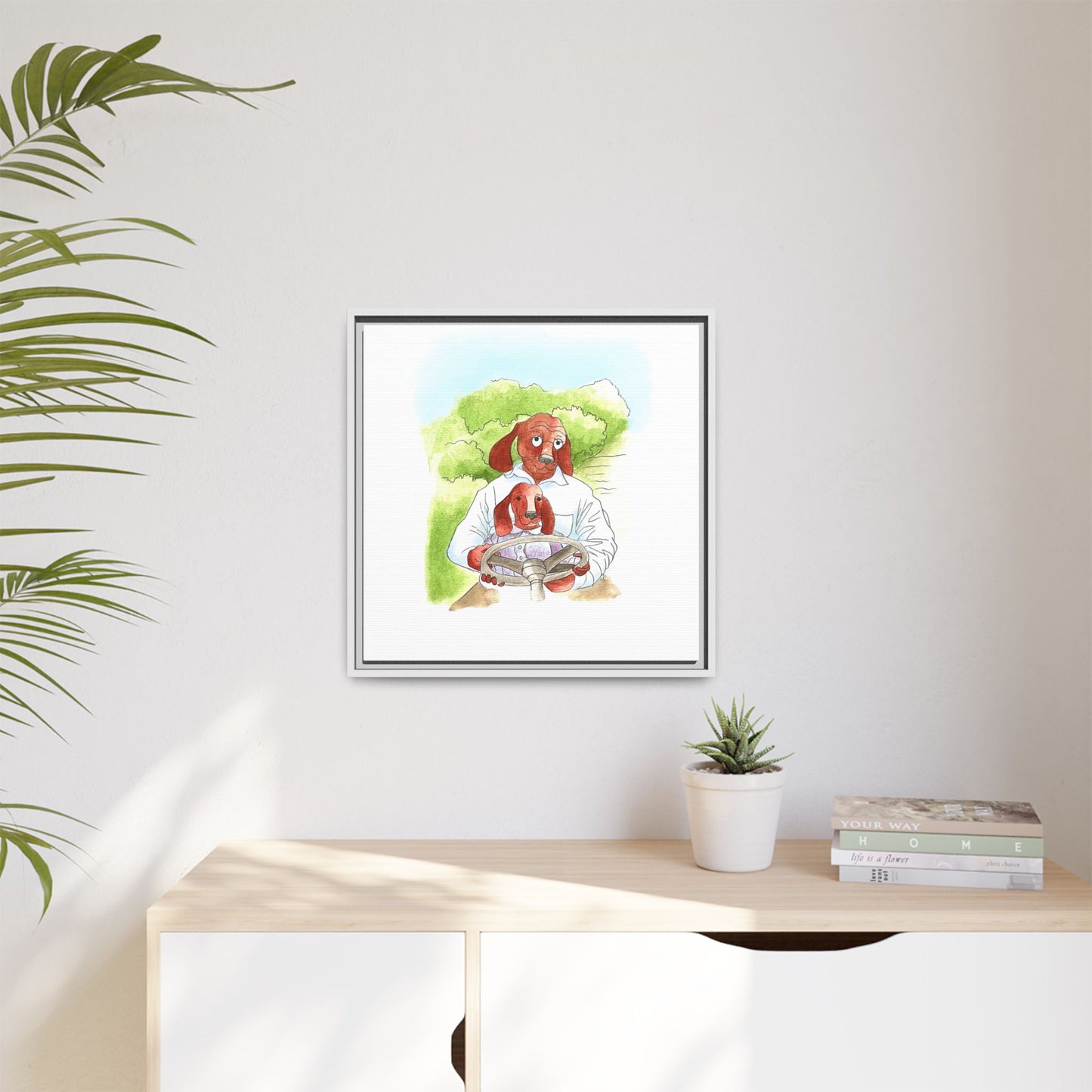 Dogi Fun Matte Canvas Framed