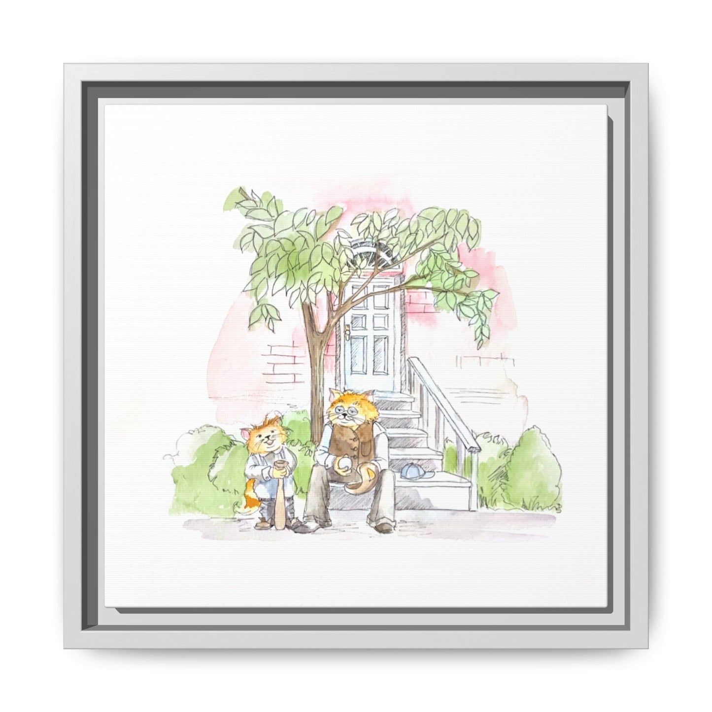 Kitty Fun Matte Canvas Framed