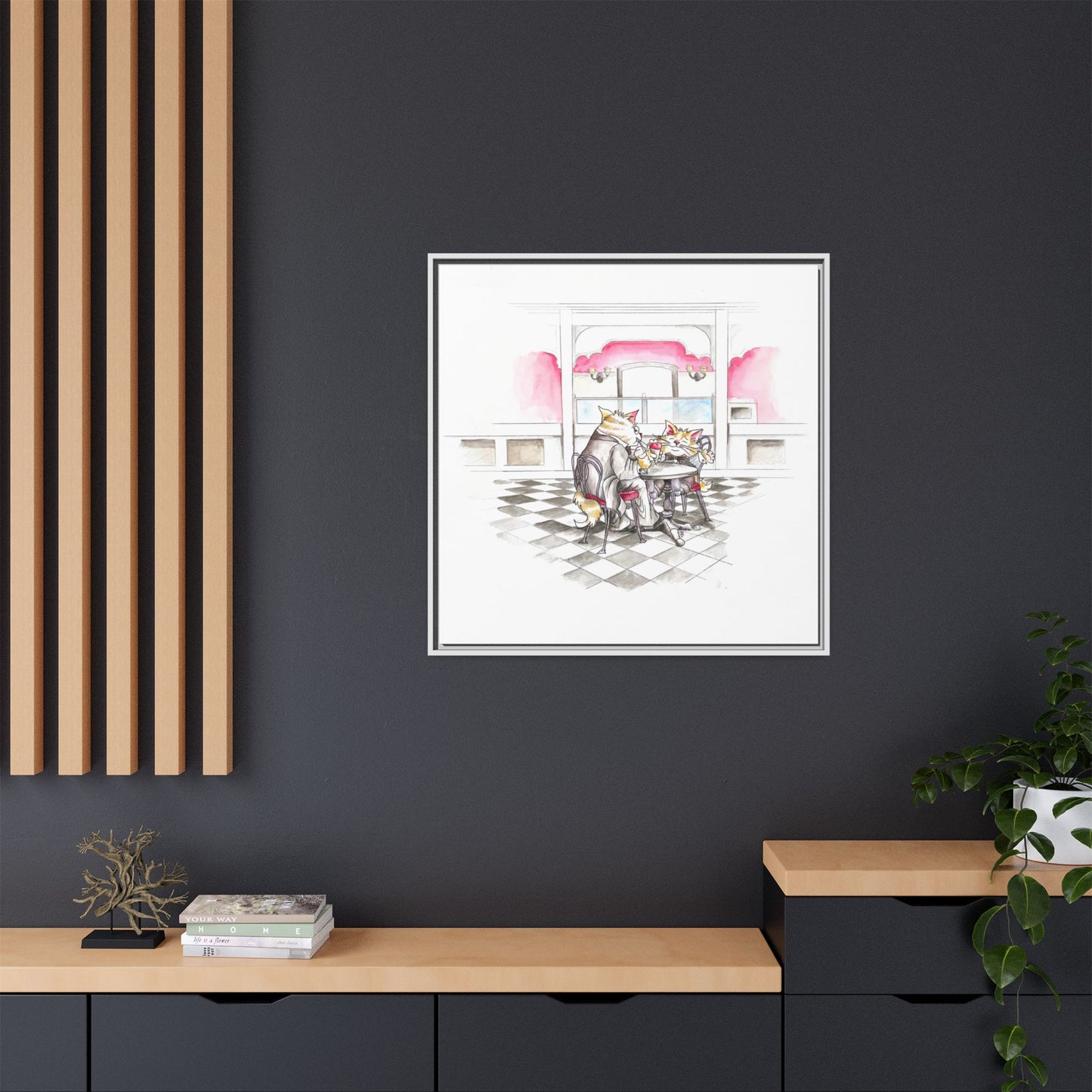 Kitty Fun Matte Canvas Framed