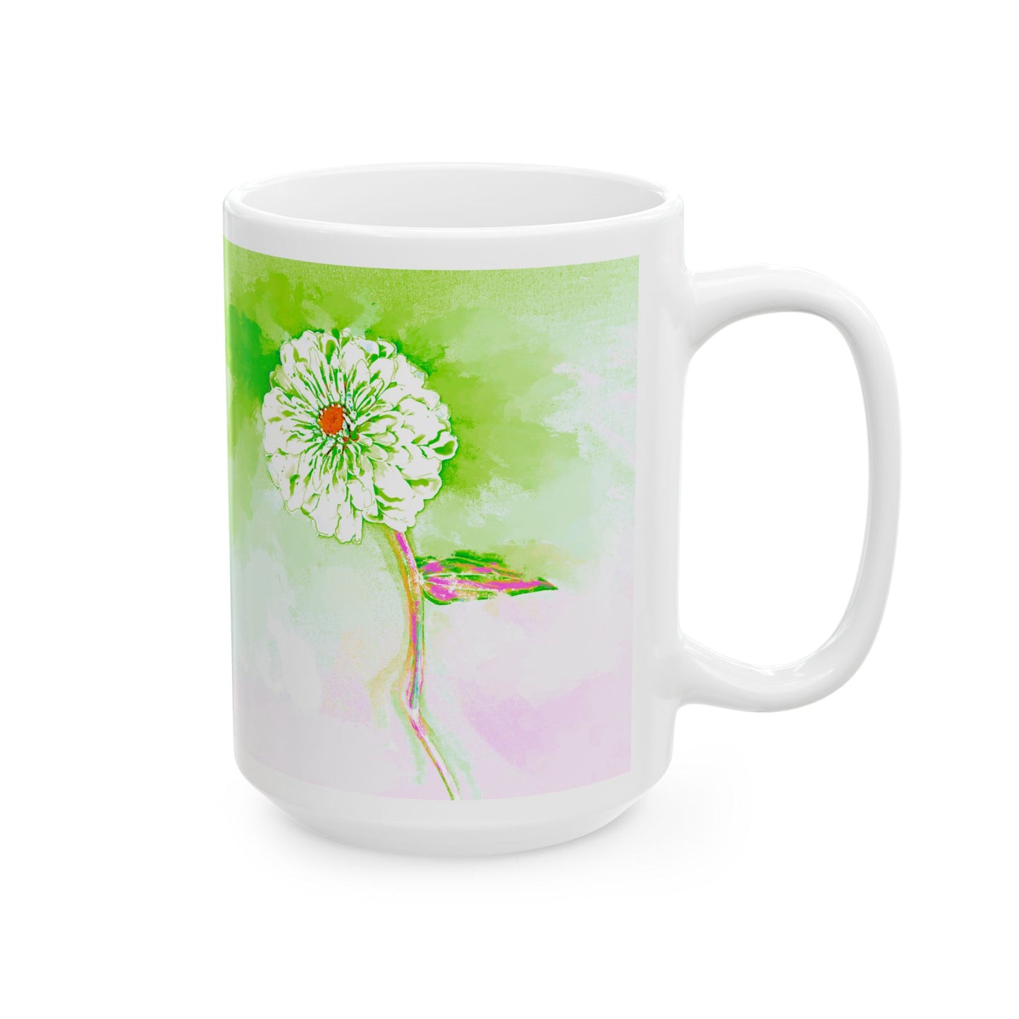 Zinnia Color Splash Mug Green “Dare to Be Brave”