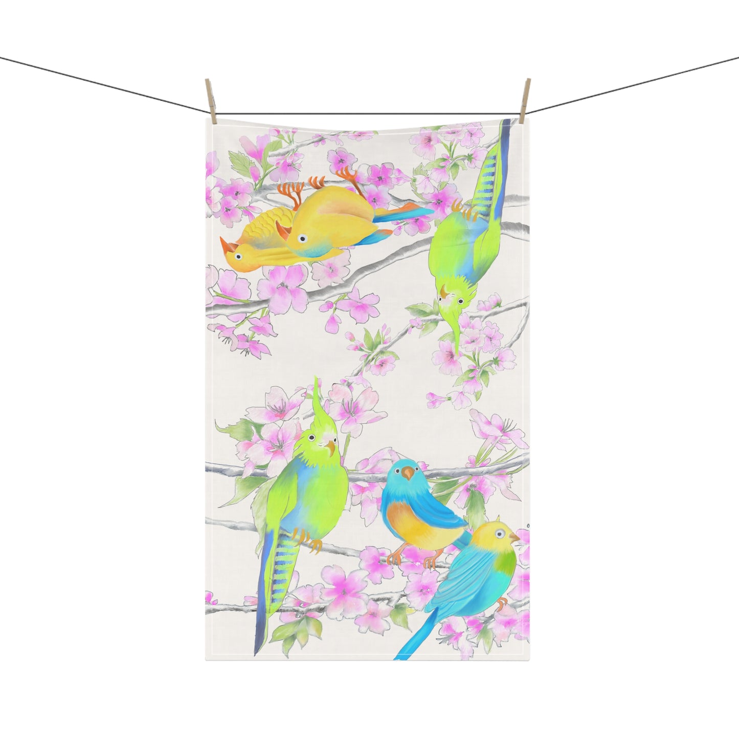 Cherry Chirp Tea Towel poly