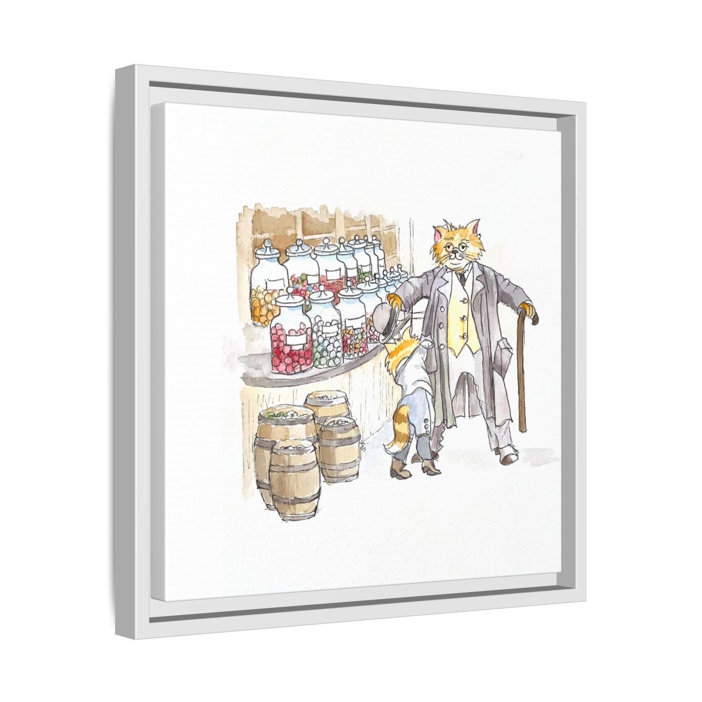 Kitty Fun Matte Canvas Framed