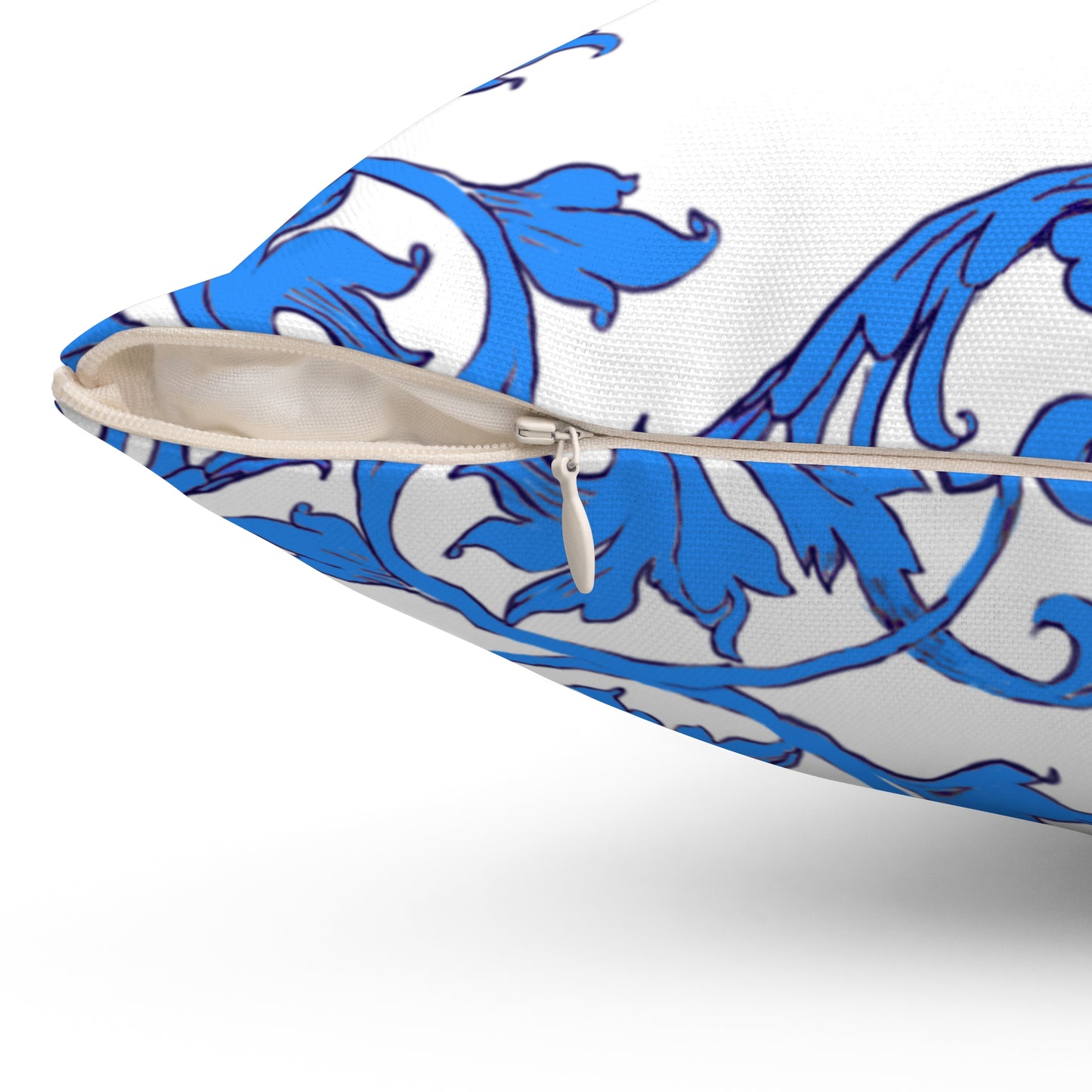 Scrollwork Polyester Square Pillow "Reckless words..."