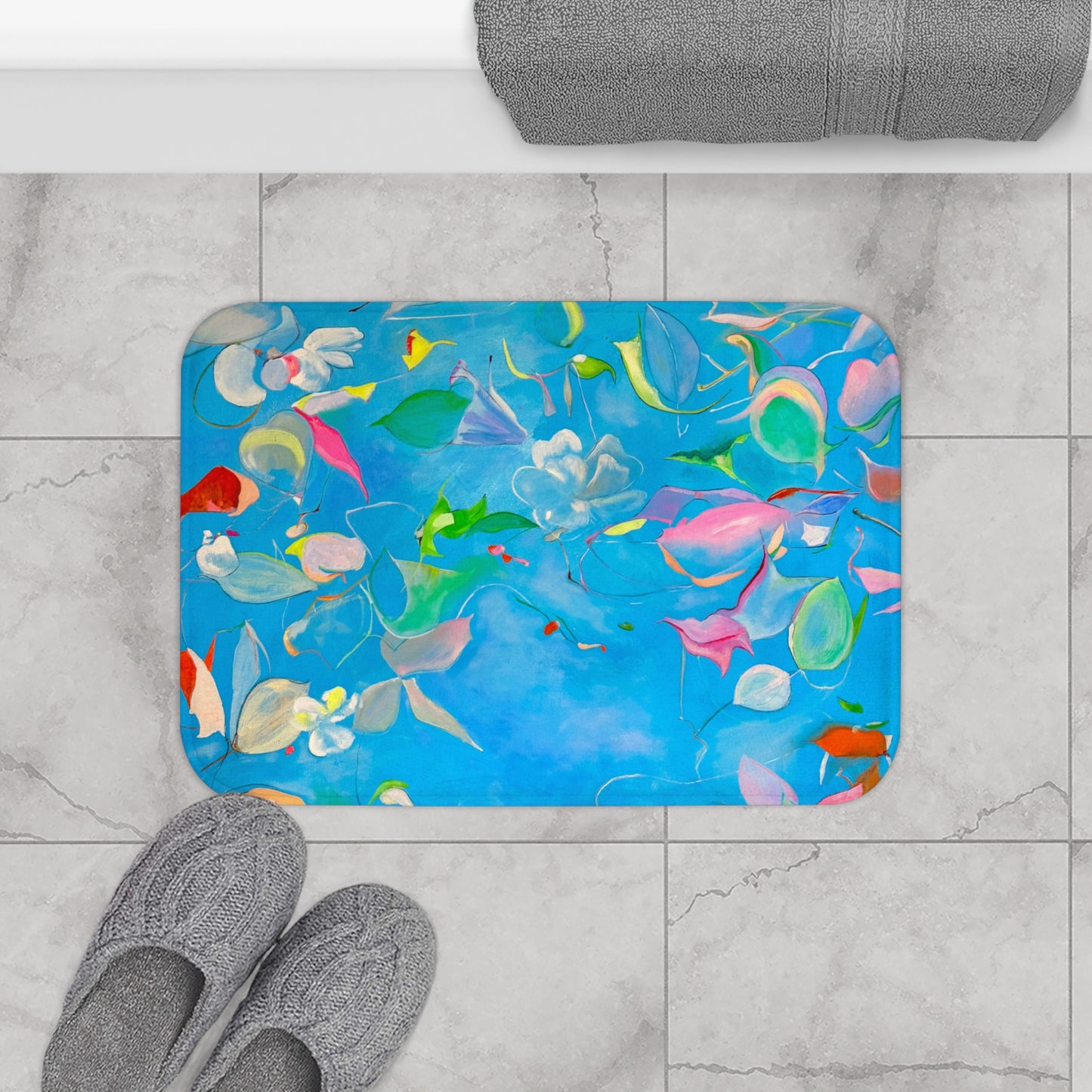 Bath Mats Abstract Dance Leaves