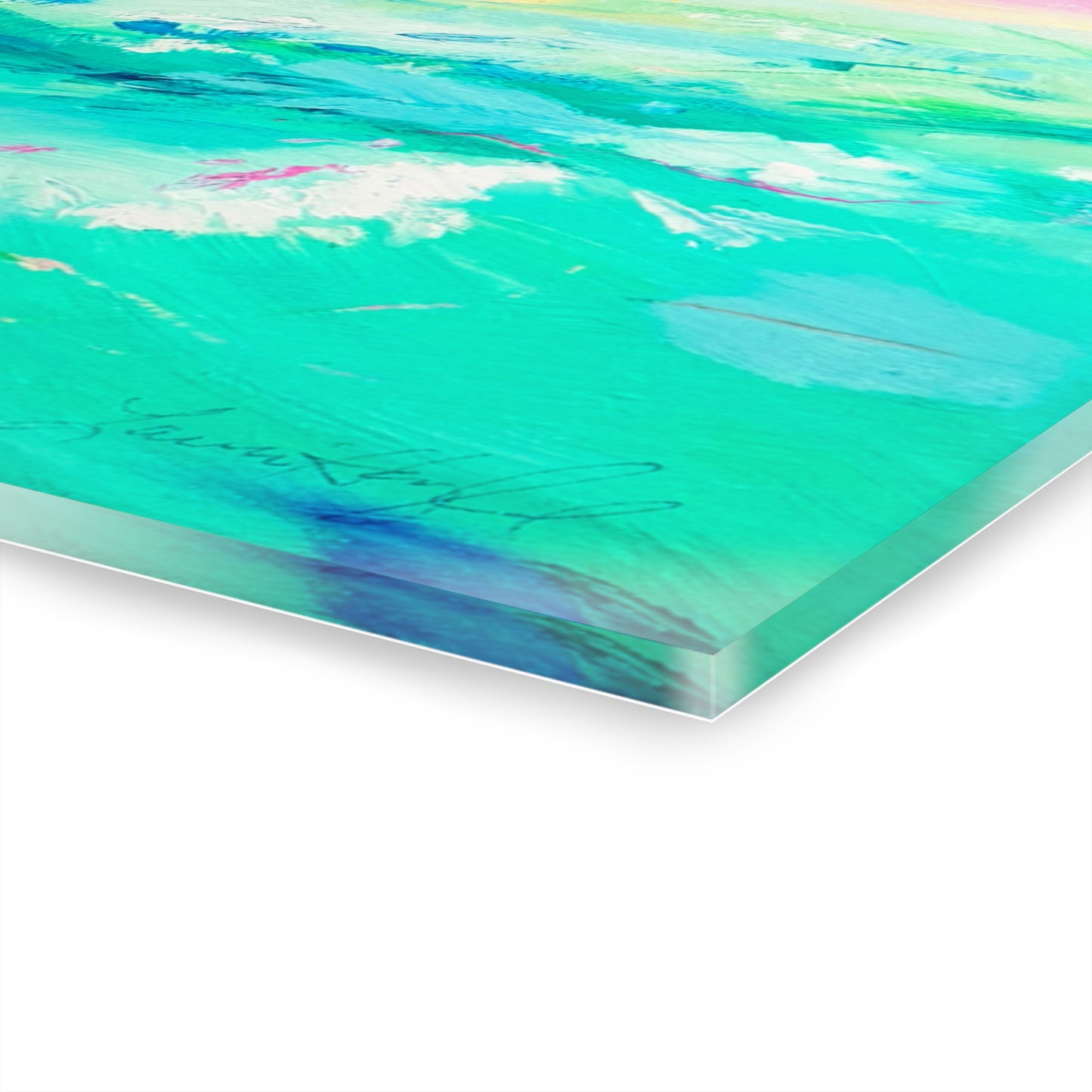 Acrylic Wall Art Ocean's Embrace Pink sky