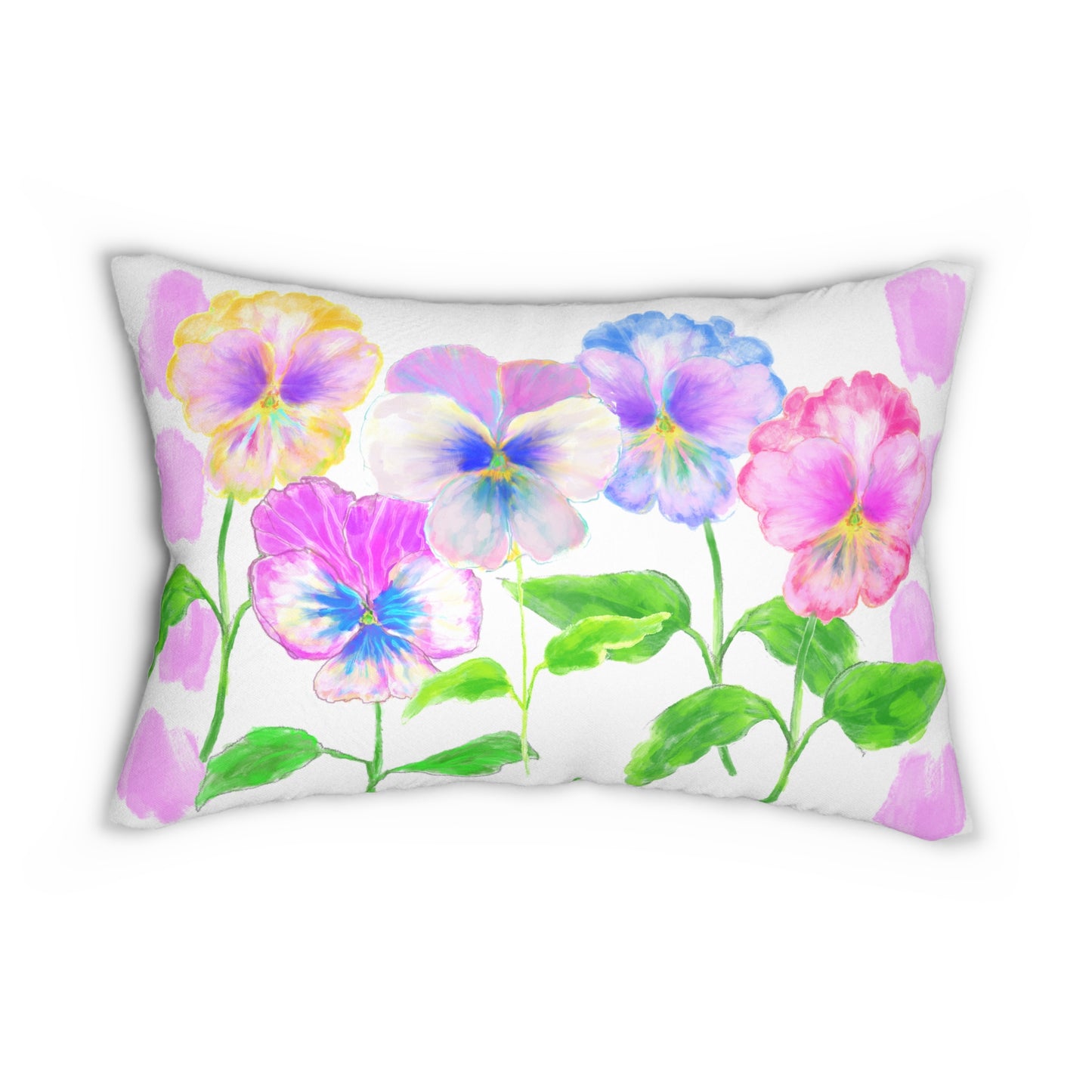 Flower Fun Pansy Spun Polyester Lumbar Pillow