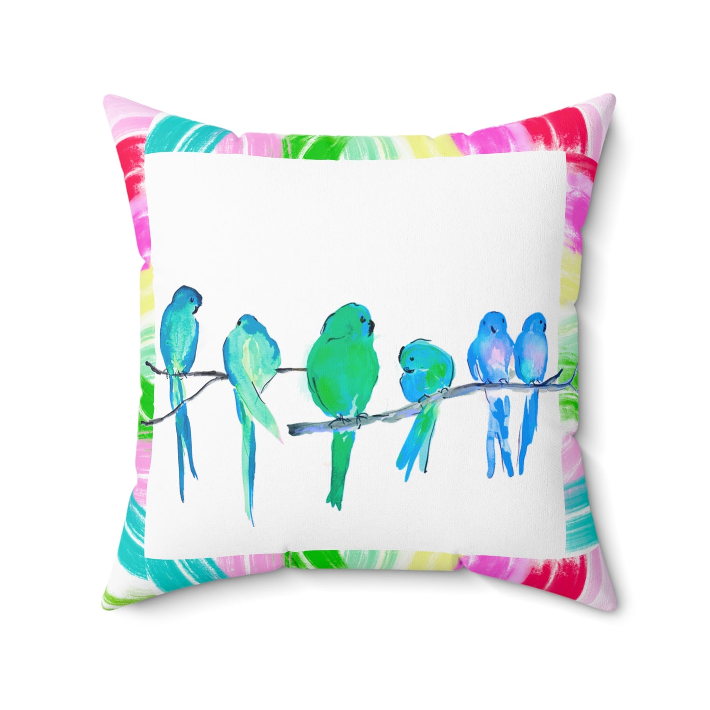 Mega Dot Polyester Square Pillow Be still and that I am God Birds