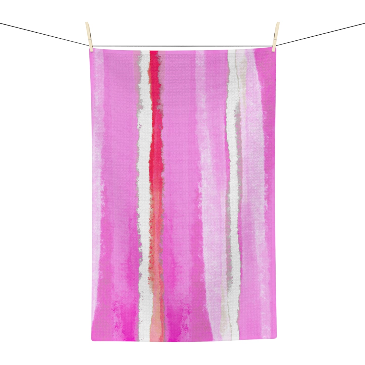 Mega Stripes Tea Towel pink, red