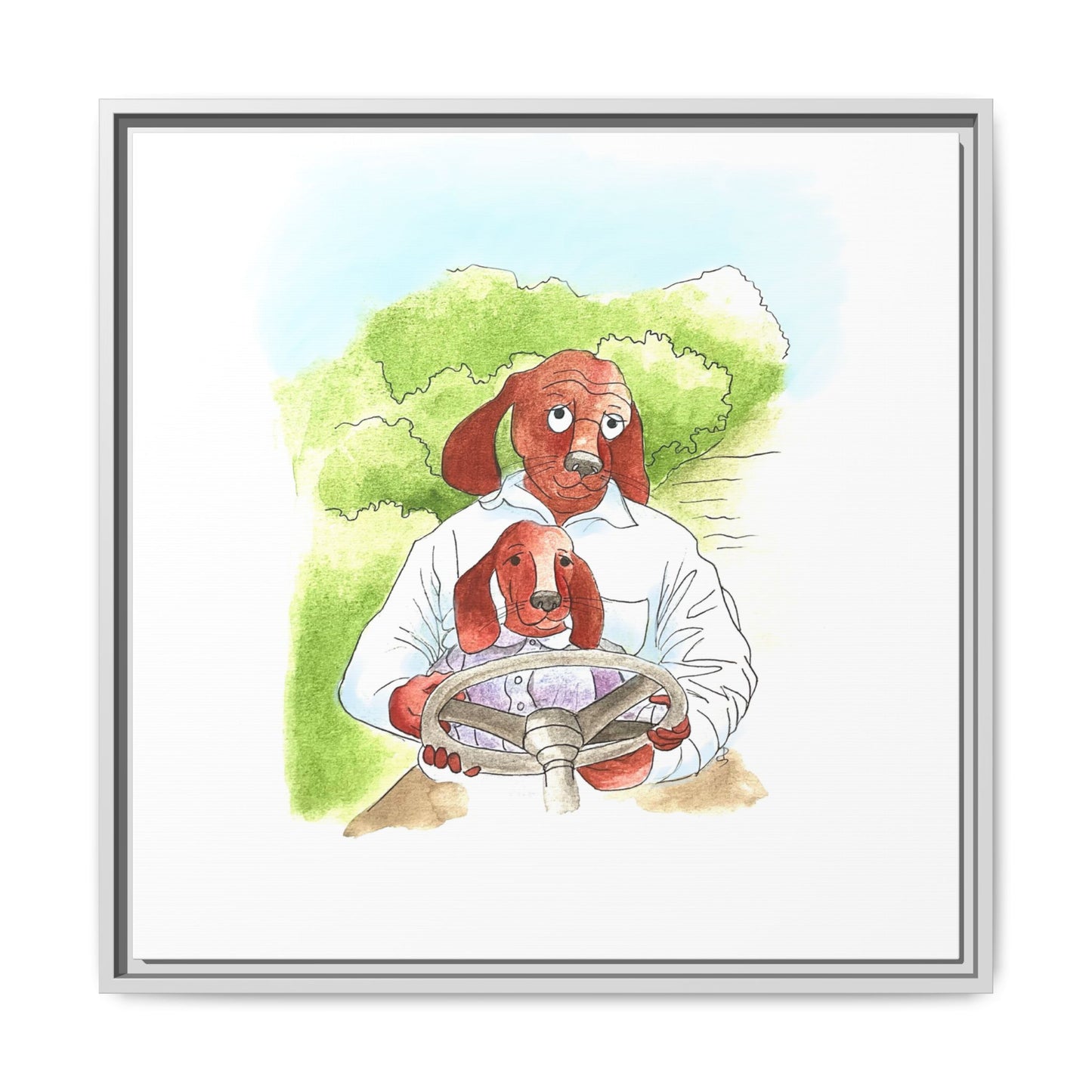 Dogi Fun Matte Canvas Framed