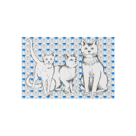 Indoor/Outdoor Rug Cat Hospitality blue and black