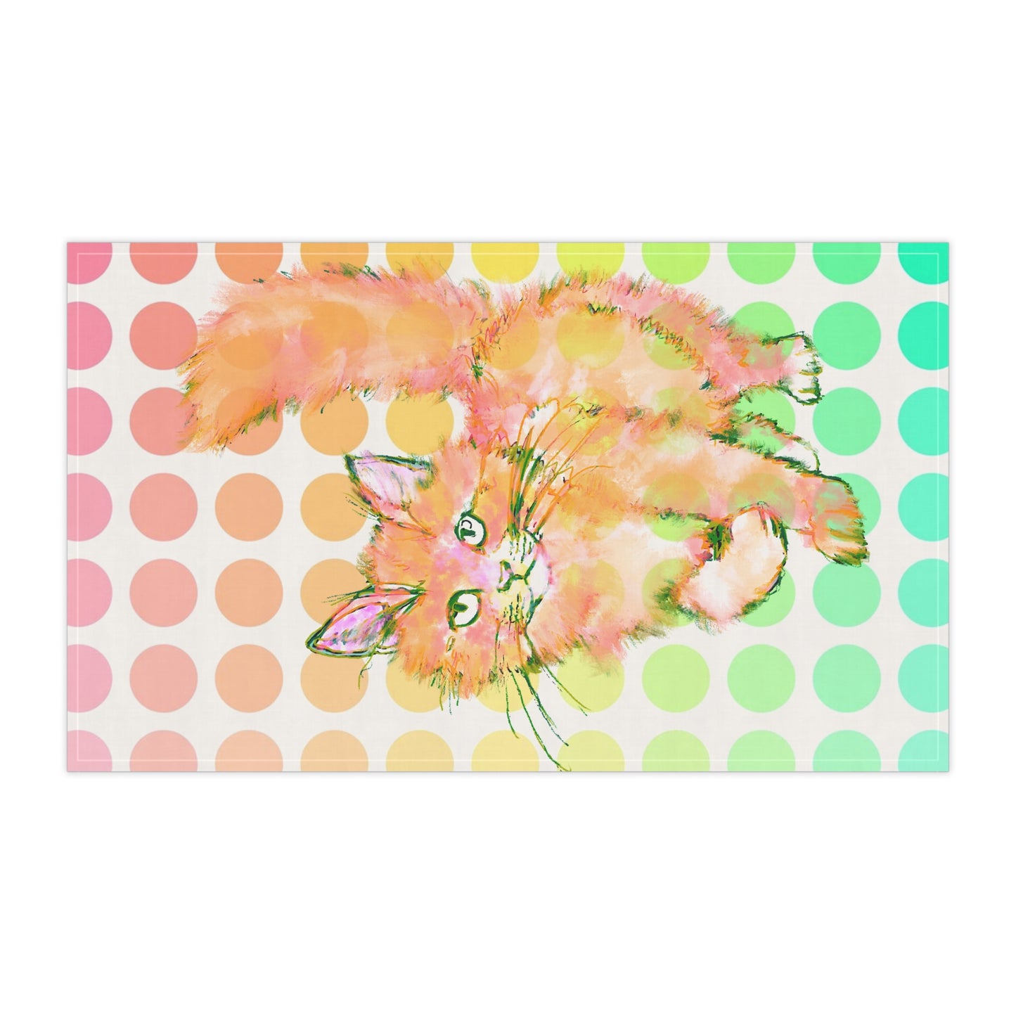 Colorful Cat Tea Towel