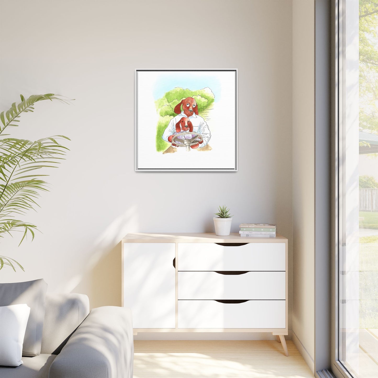 Dogi Fun Matte Canvas Framed