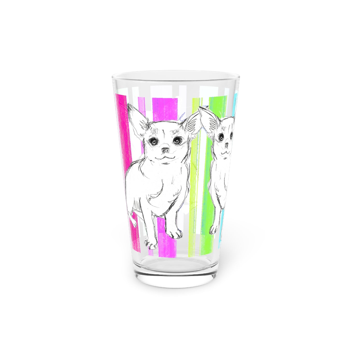 Dogi Fun Pint Glass, 16oz Chihuahua