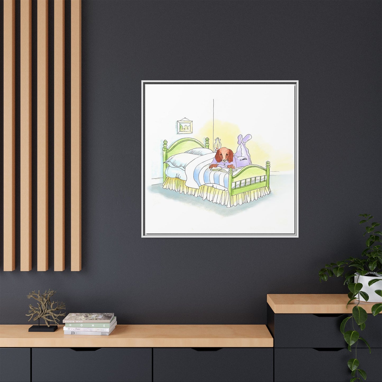 Dogi Fun Matte Canvas Framed