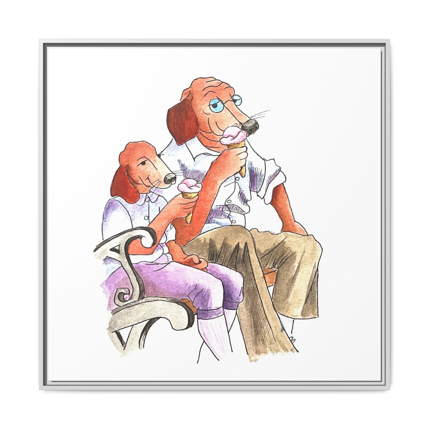 Dogi Fun Matte Canvas Framed