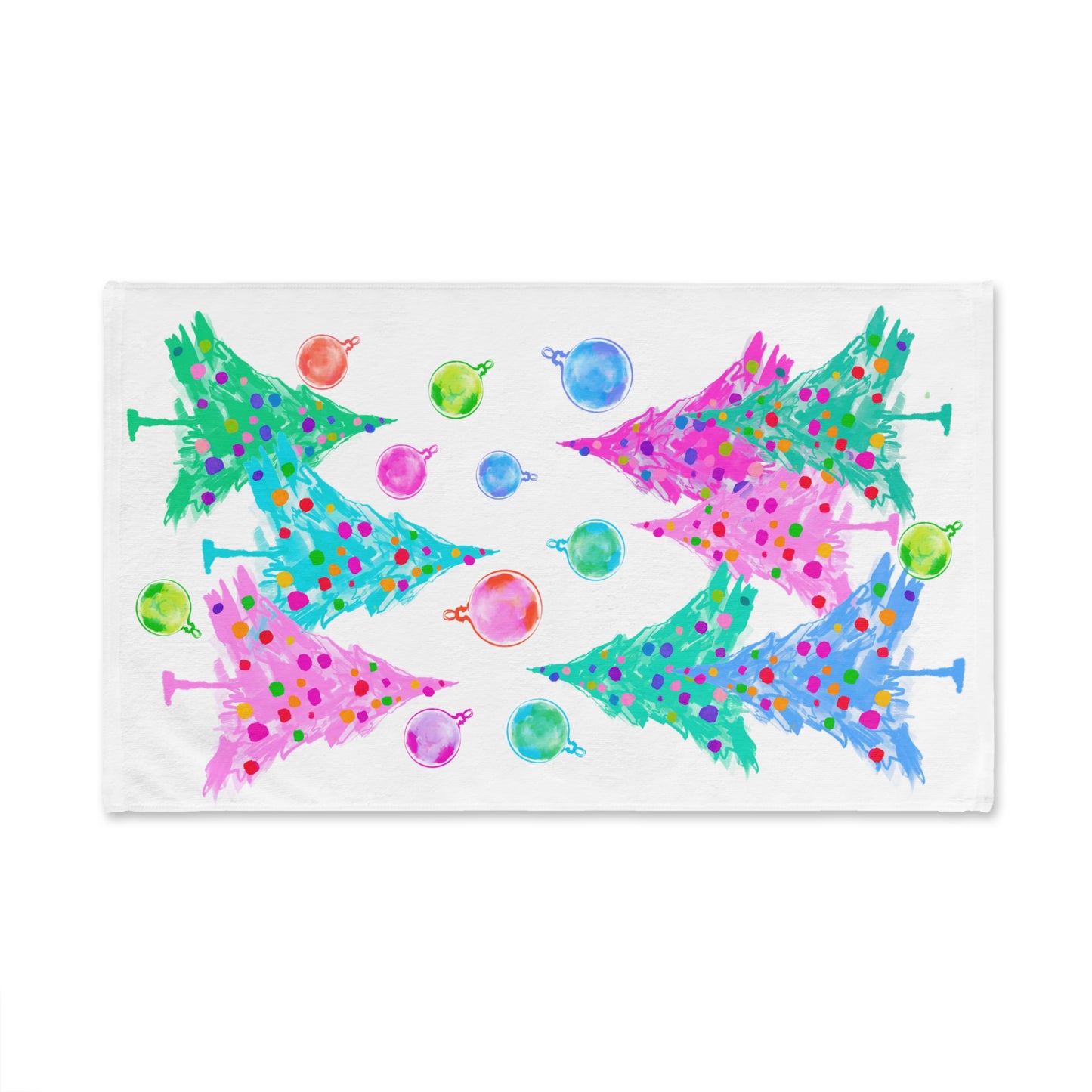 Christmas Trees and Ornaments Hand Towel