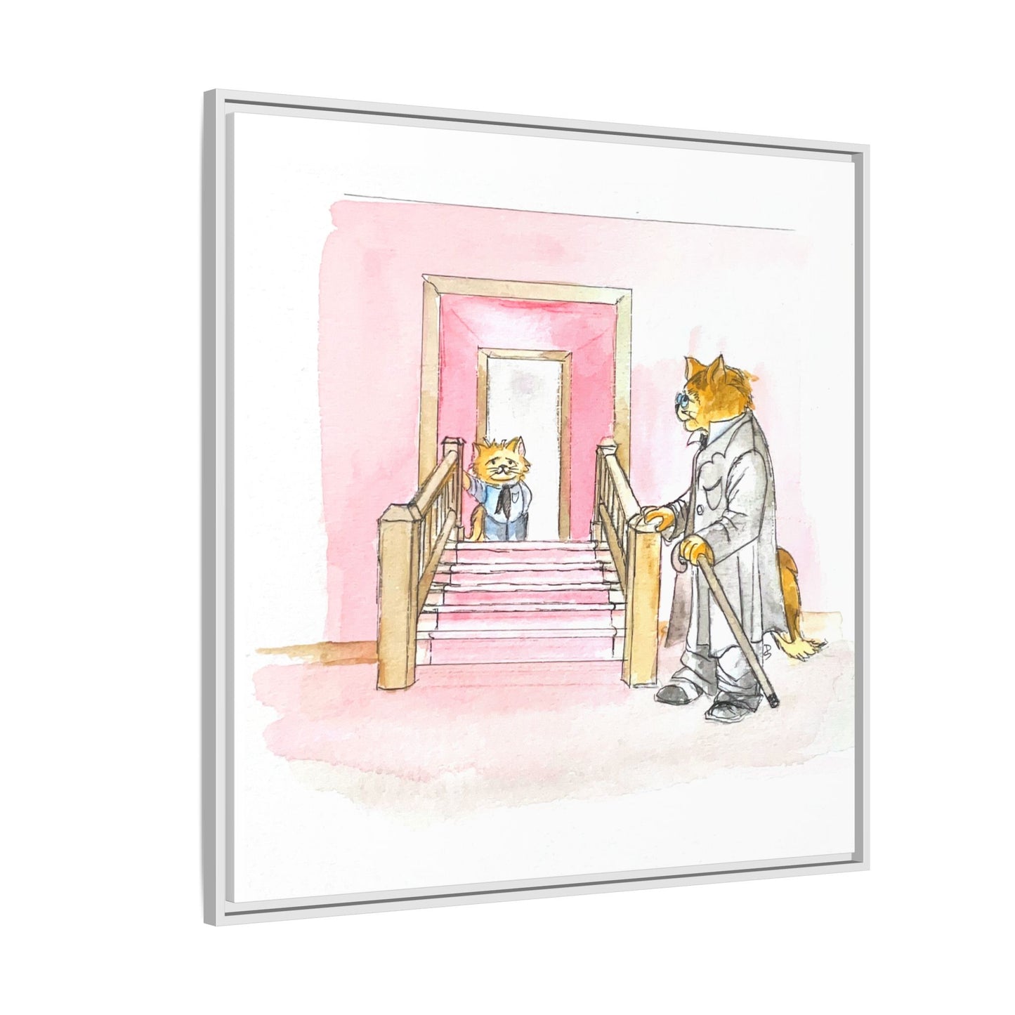 Kitty Fun Matte Canvas Framed
