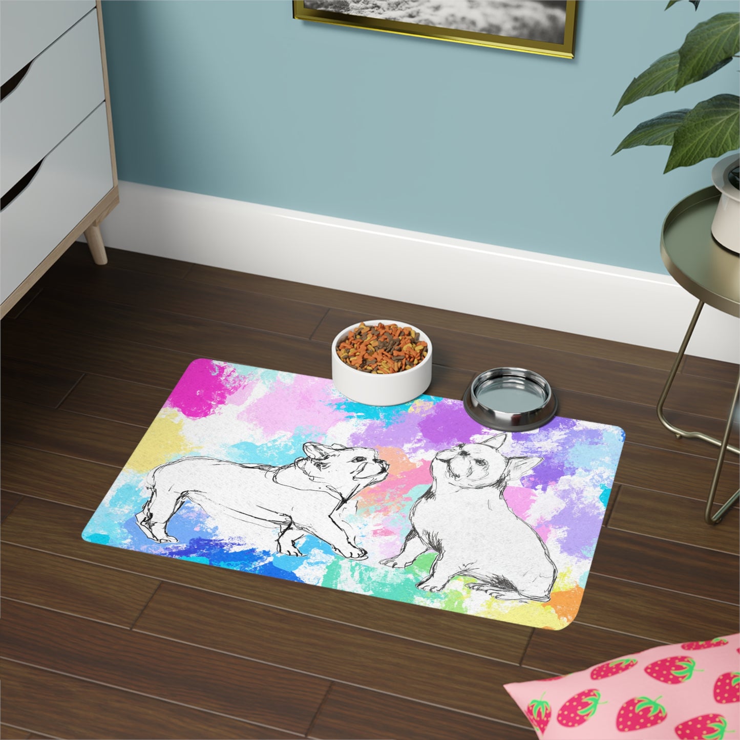 Pet Feeding Mats Abstract Colorful Dog Magic