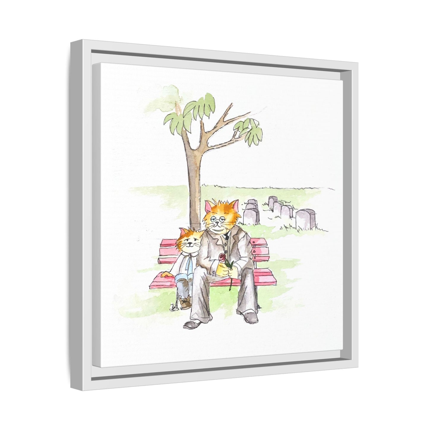 Kitty Fun Matte Canvas Framed