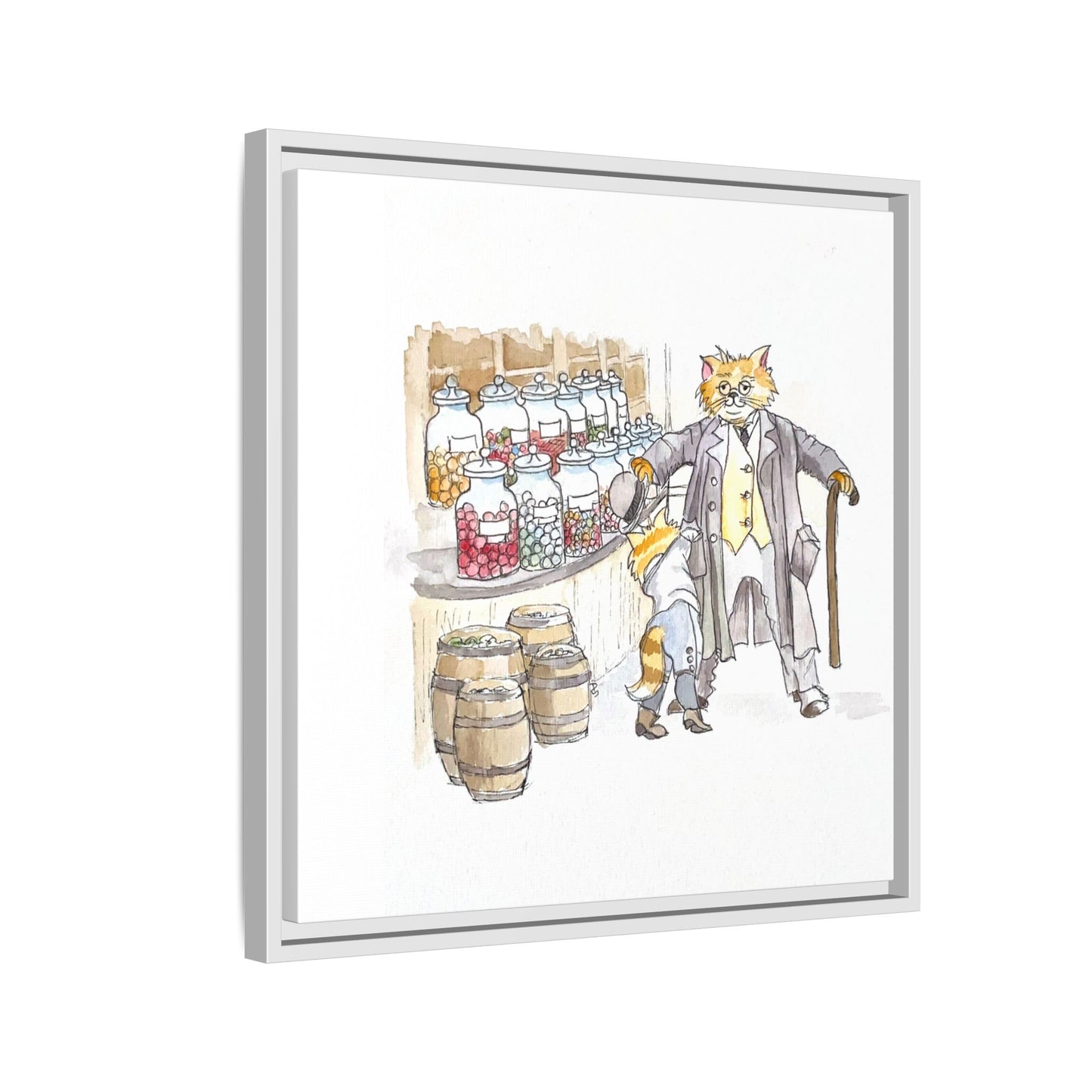 Kitty Fun Matte Canvas Framed