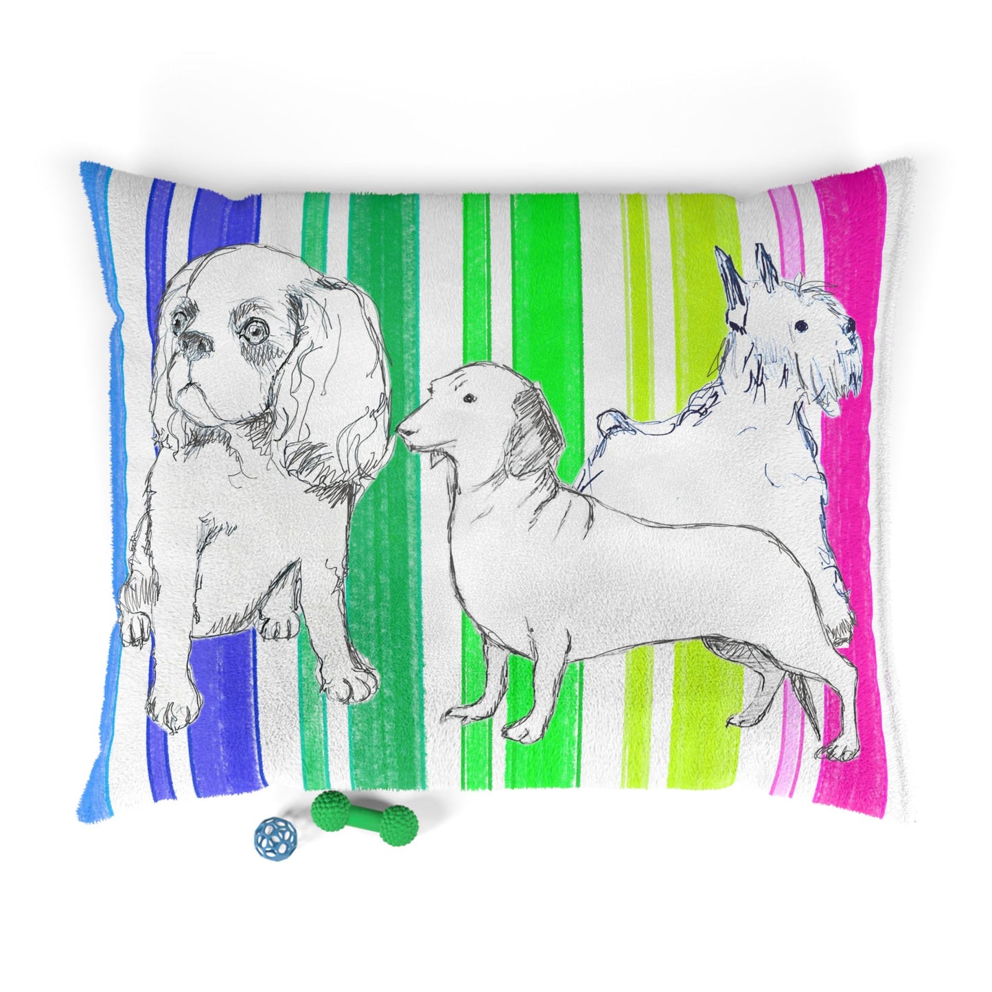 Dogi Butterfly Flutter Dog Bed Stripe Multi color