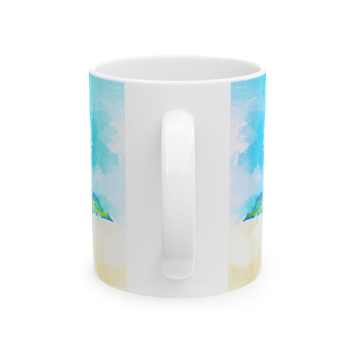 Zinnia Color Splash Mug Aqua “Dare to Be Humble”