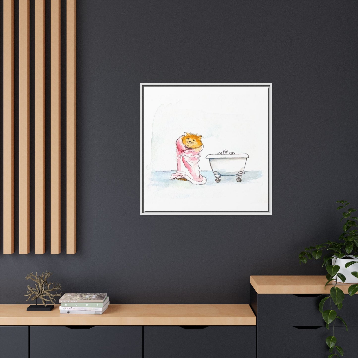 Kitty Fun Matte Canvas Framed