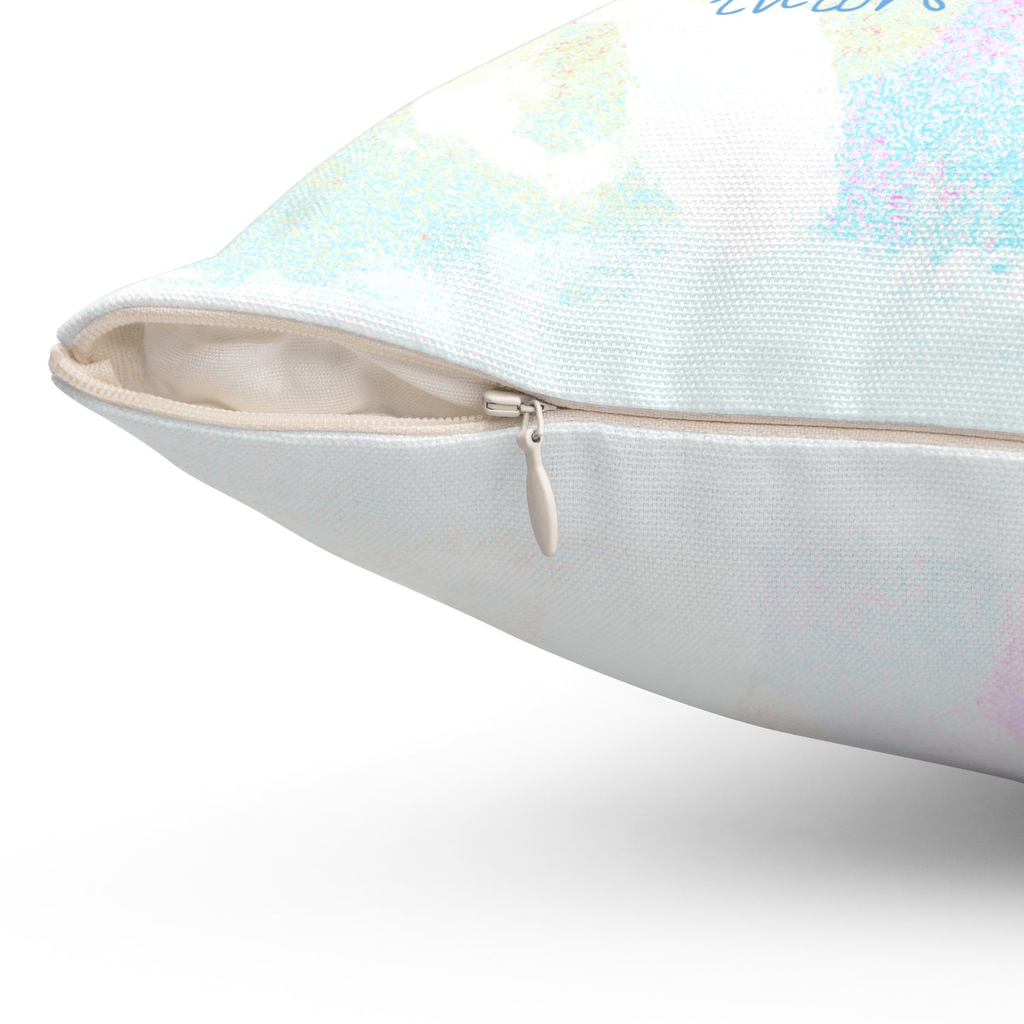 Zinnia Quiet Reflection Spun Polyester Square Pillow, Pink, "Allow yesterday's pains to be your tutors"