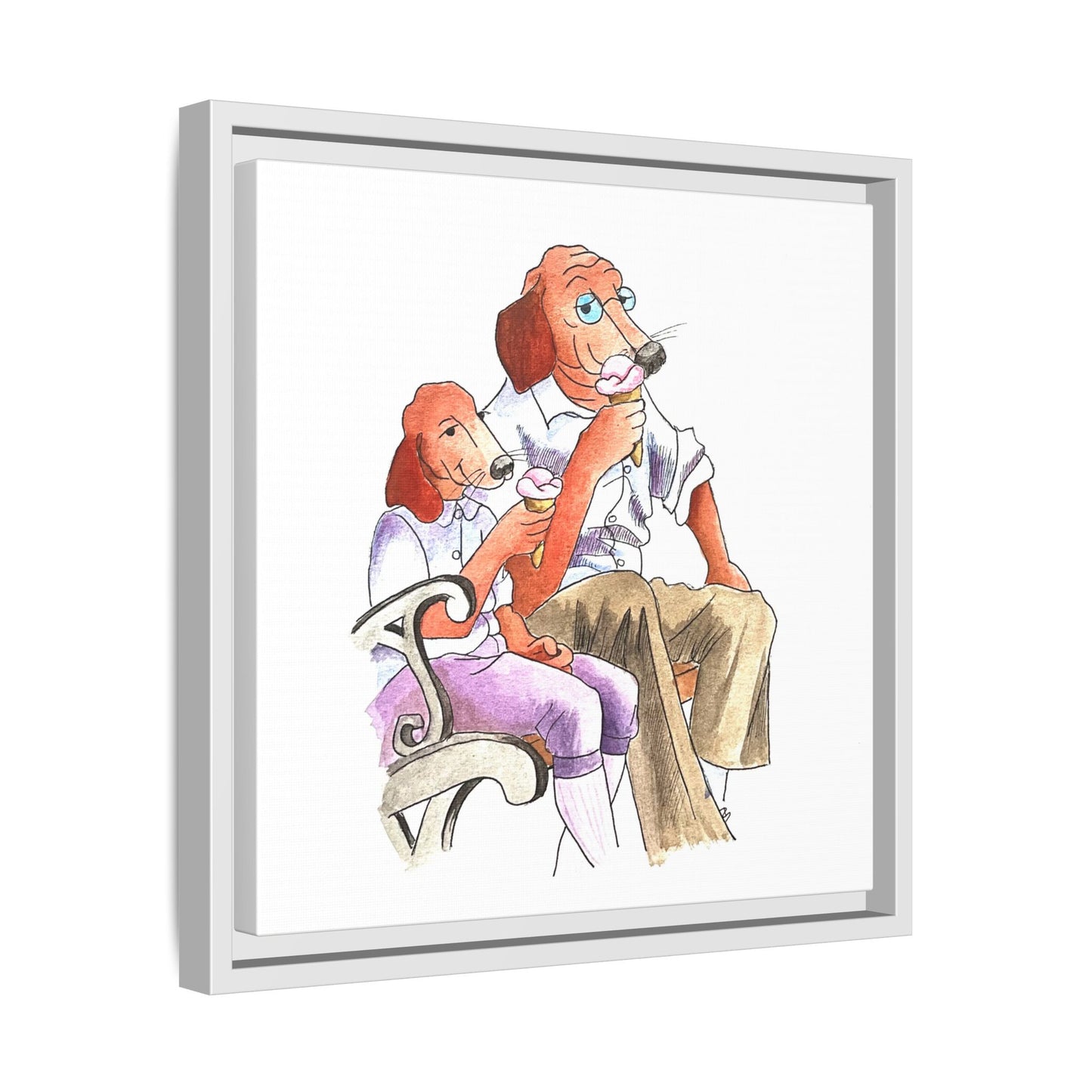 Dogi Fun Matte Canvas Framed