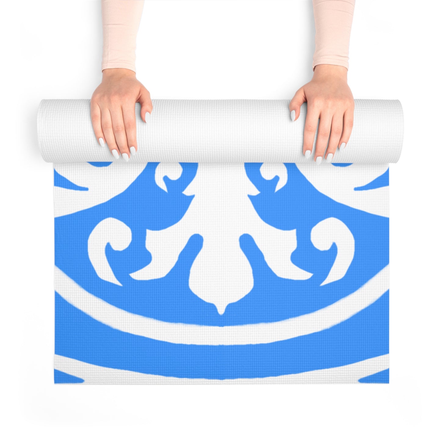 Scrollwork Exercise Mat Blue
