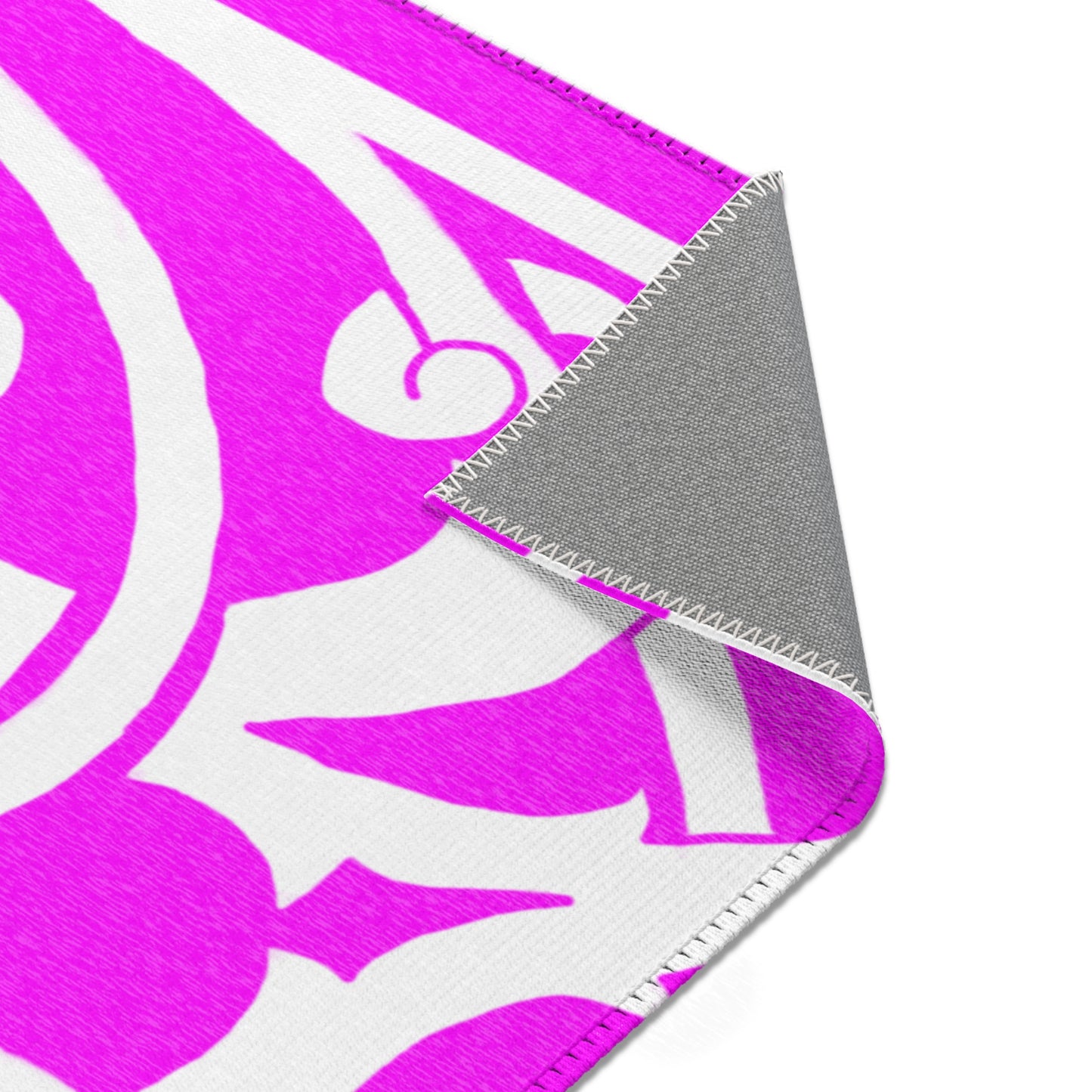 Scrollwork Indoor/Outdoor Rug Raspberry "Sola Gratia..."