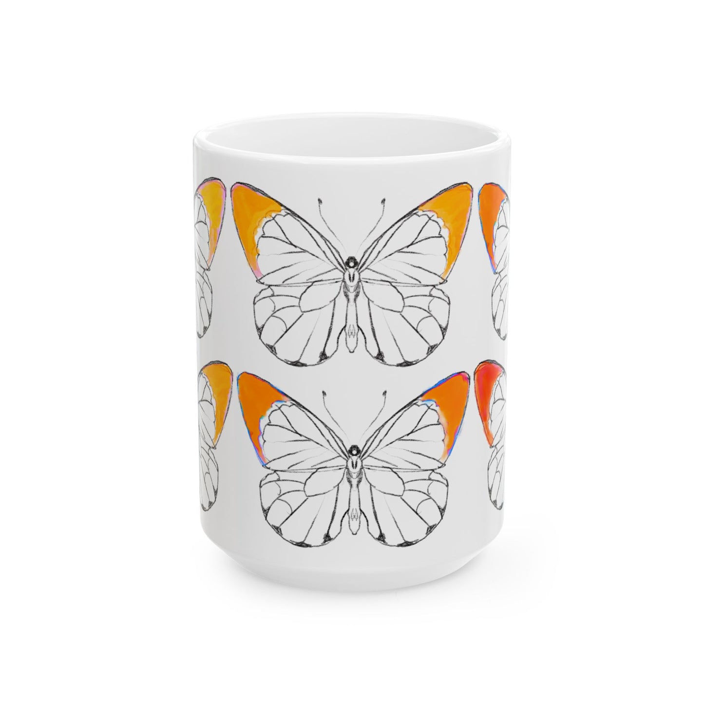 Chroma Ceramic Mug, (11oz, 15oz) Orange