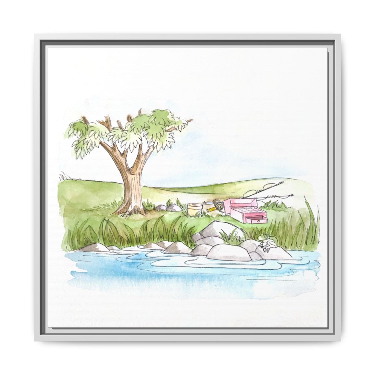 Kitty Fun Matte Canvas Framed