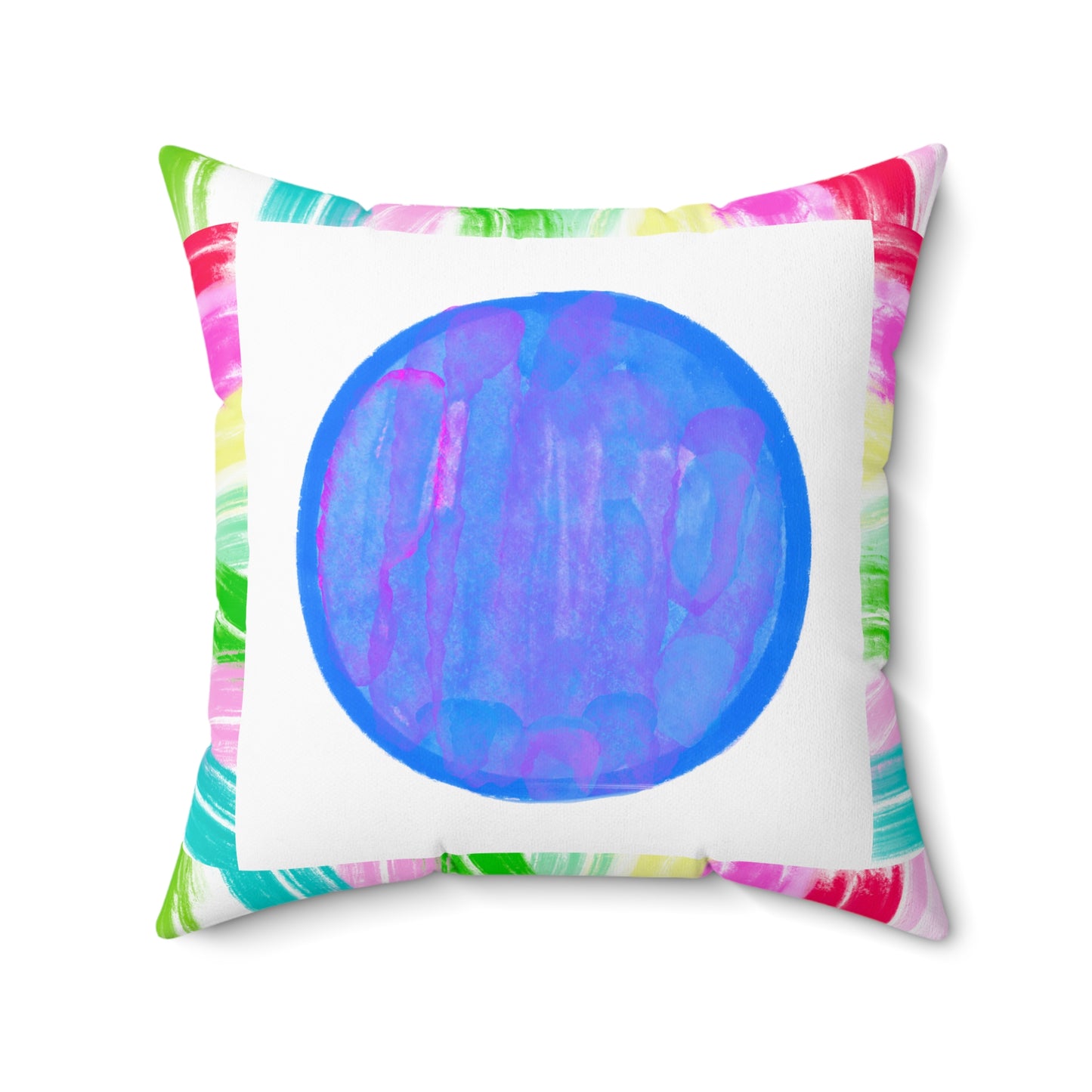 Mega Dot Polyester Square Pillow Birds
