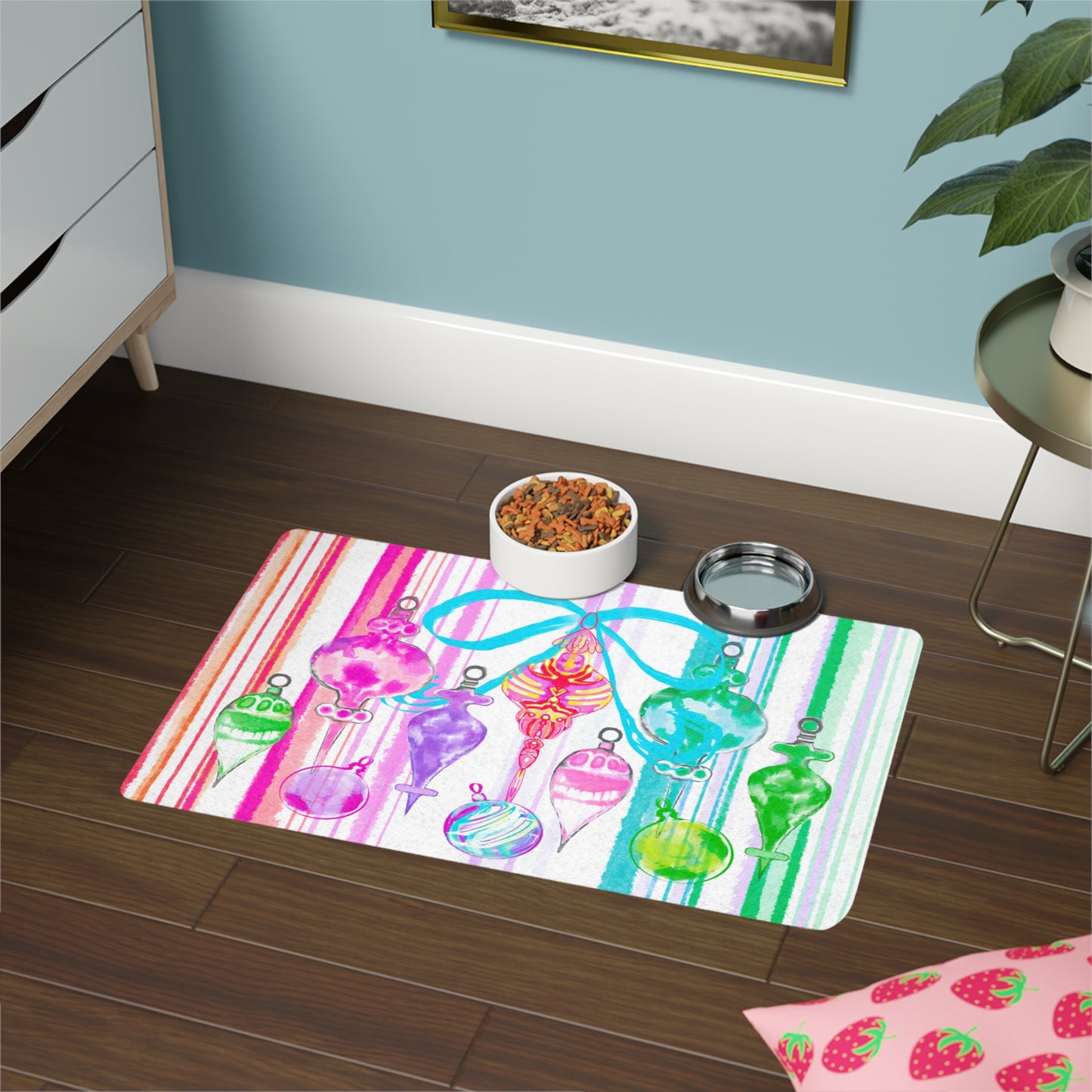 Pet Food Mat Merry Meal Time