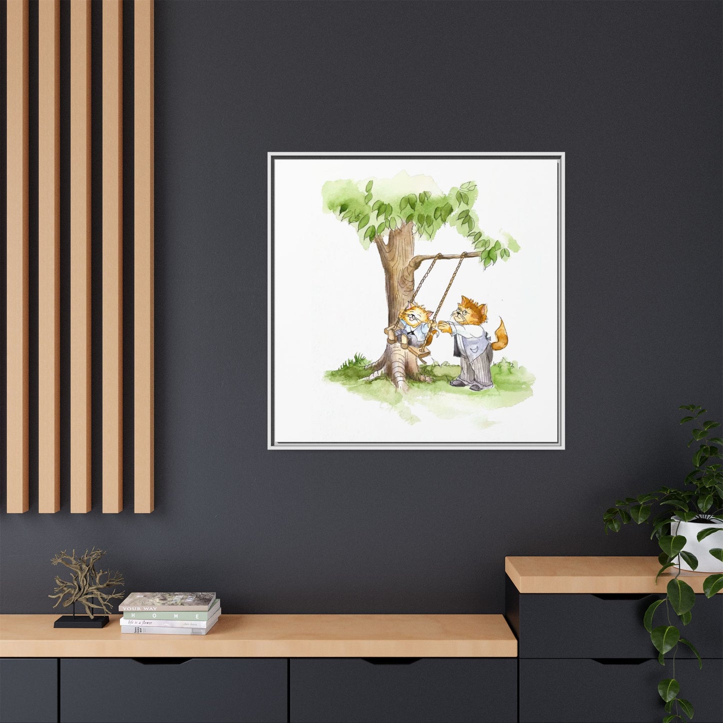 Kitty Fun Matte Canvas Framed